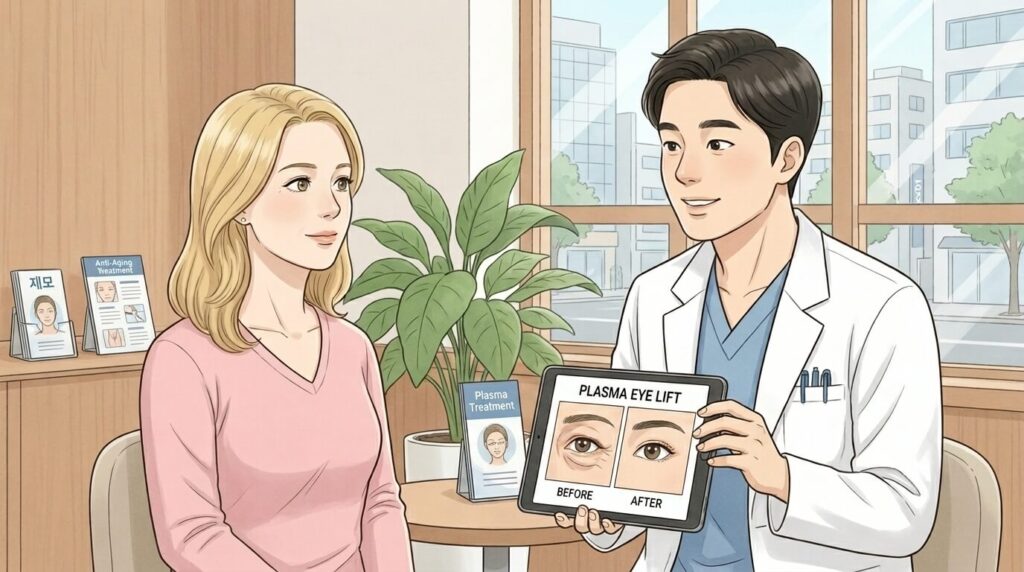 plasma eye lift before and after korean clinic