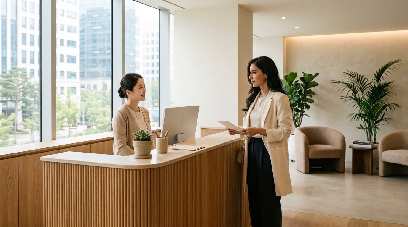 Woman_consulting_at_reception_desk