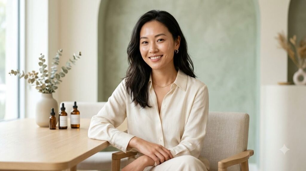 Woman with refined, smooth pores illustrating realistic Potenza before and after skin texture in Korea